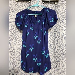 Blue and teal casual top